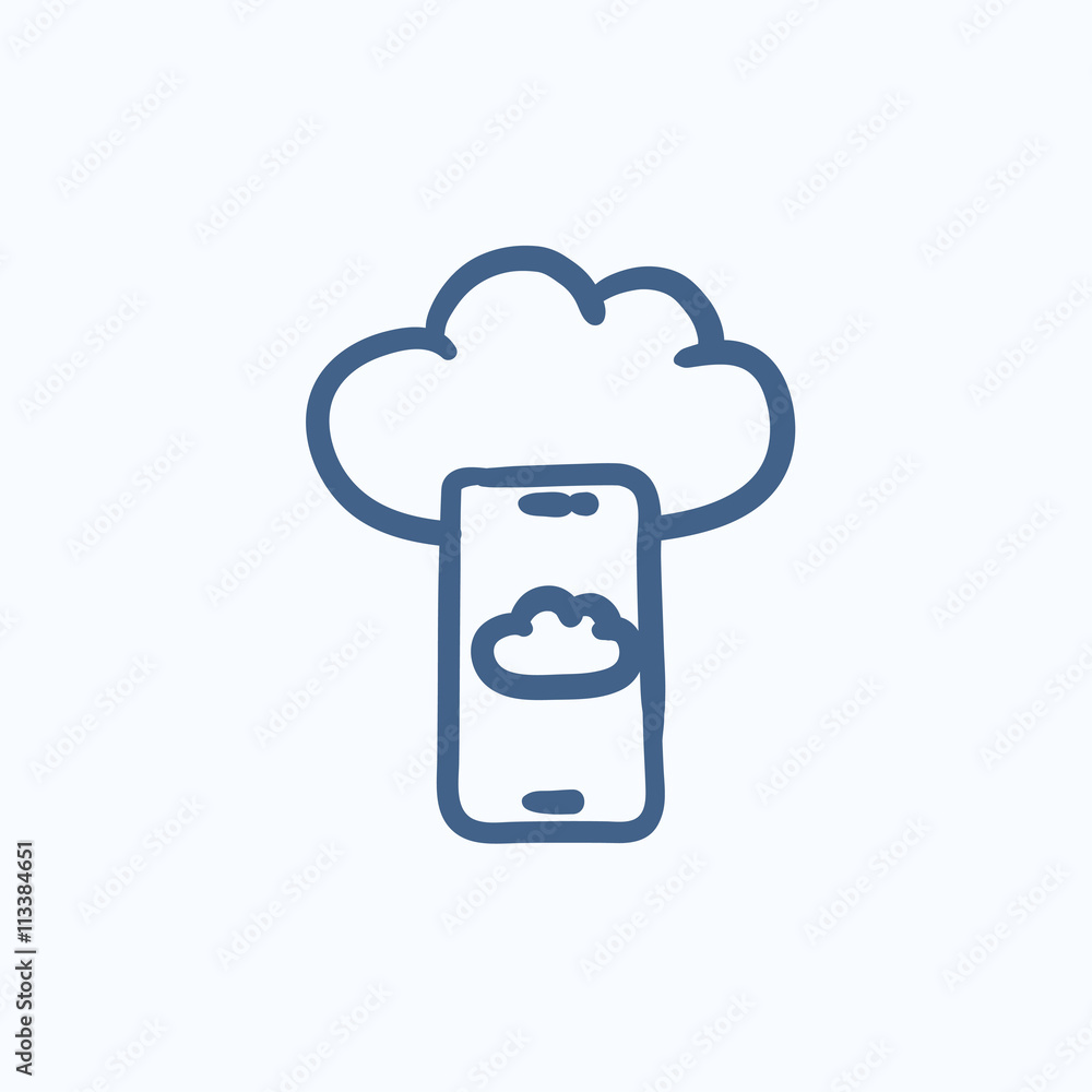Cloud computing sketch icon. Cloud computing sketch icon.