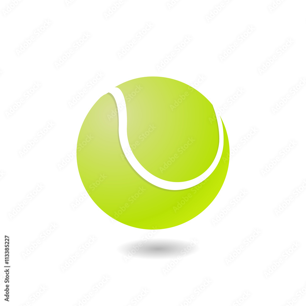 Tennis ball on a white background with shadow Tennis ball on a white background with shadow