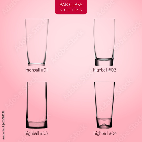 Realistic highballs - transparent glass