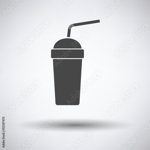 Disposable soda cup and flexible stick icon