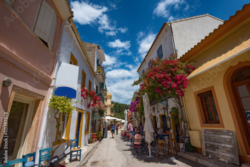 Fototapeta Naklejka Na Ścianę i Meble -  Along the narrow streets of Paxos island, Ionian Sea, Greece