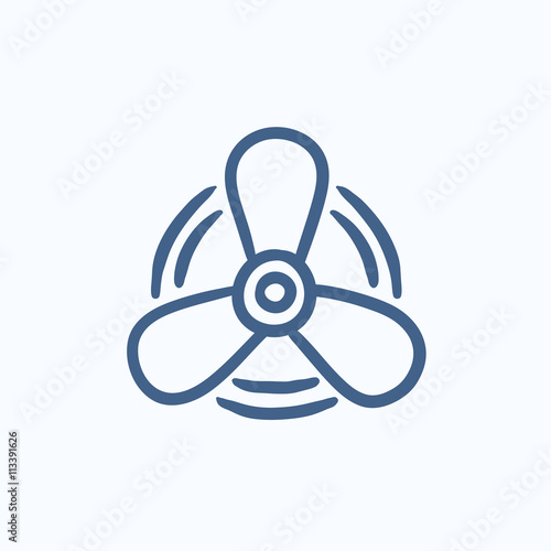 Boat propeller sketch icon.