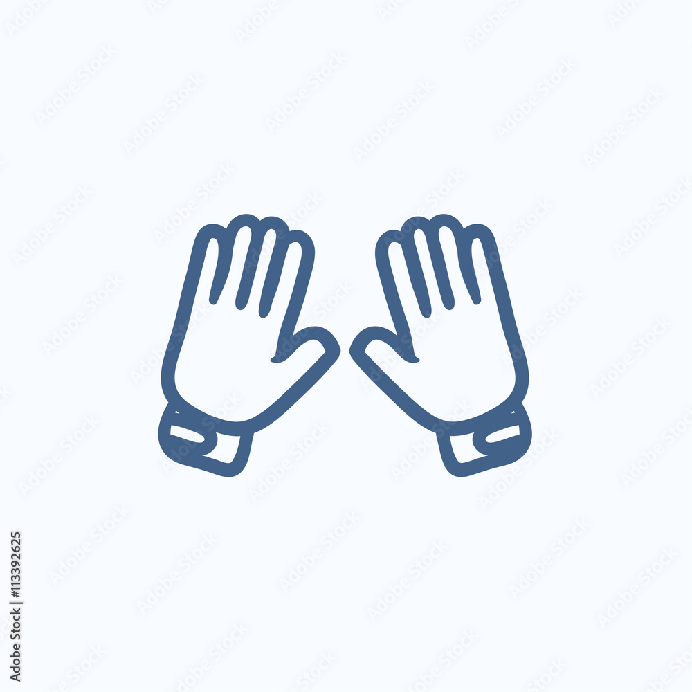 Motorcycle gloves sketch icon. Motorcycle gloves sketch icon.
