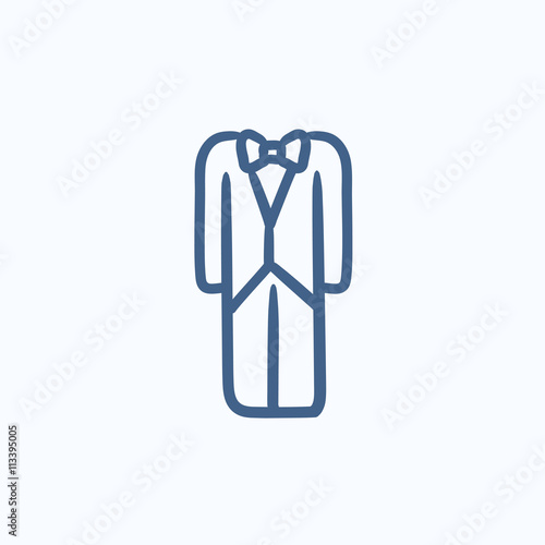 Wedding tuxedo sketch icon.