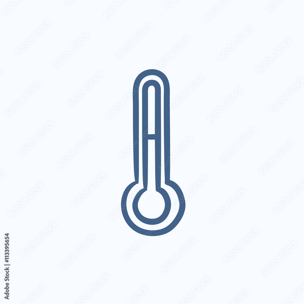 Thermometer sketch icon. Thermometer sketch icon.