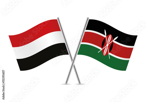 Yemeni and Kenyan flags. Vector illustration. Free Download Yemeni and Kenyan flags. Vector illustration. - GFXLoad