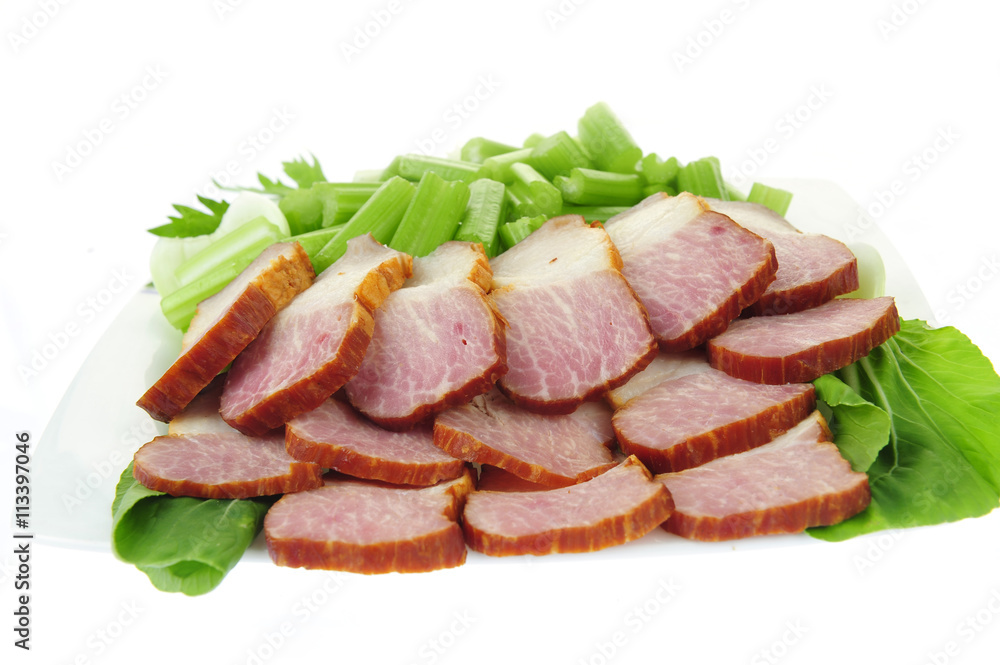Bacon isolated on a white background
