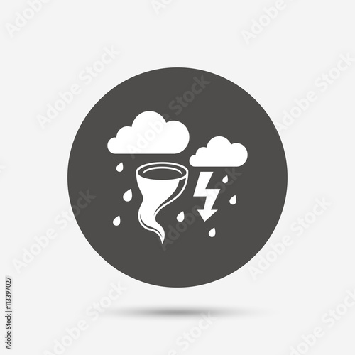 Storm bad weather sign icon. Gale hurricane.