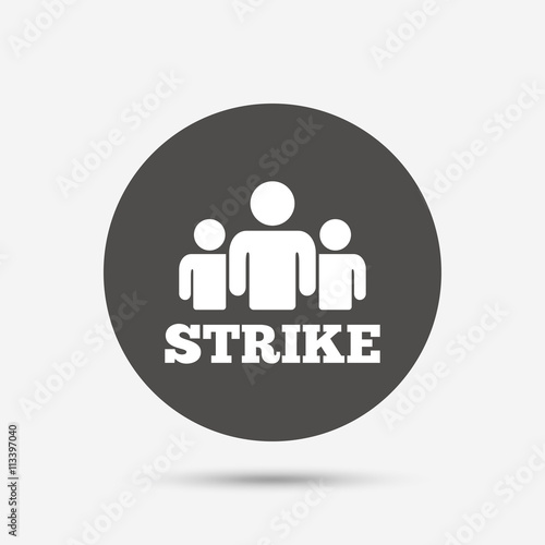 Strike sign icon. Group of people symbol.