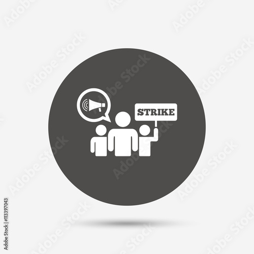 Strike sign icon. Group of people symbol.