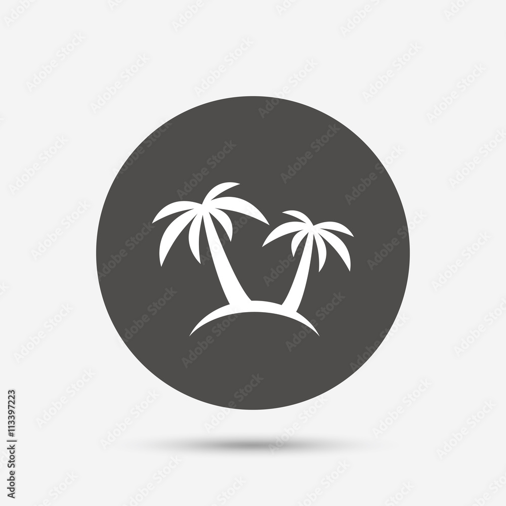 Palm Tree sign icon. Travel trip symbol.