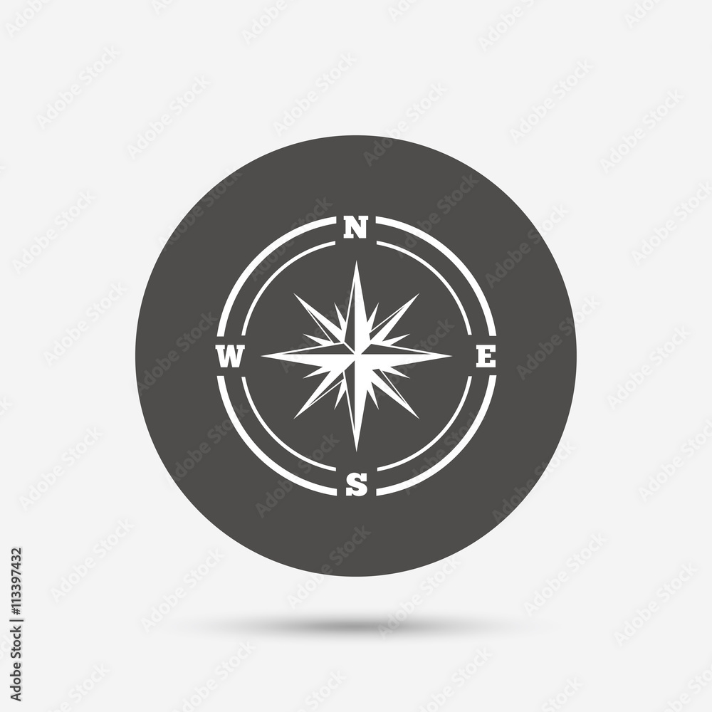Compass sign icon. Windrose navigation symbol. Compass sign icon. Windrose navigation symbol.