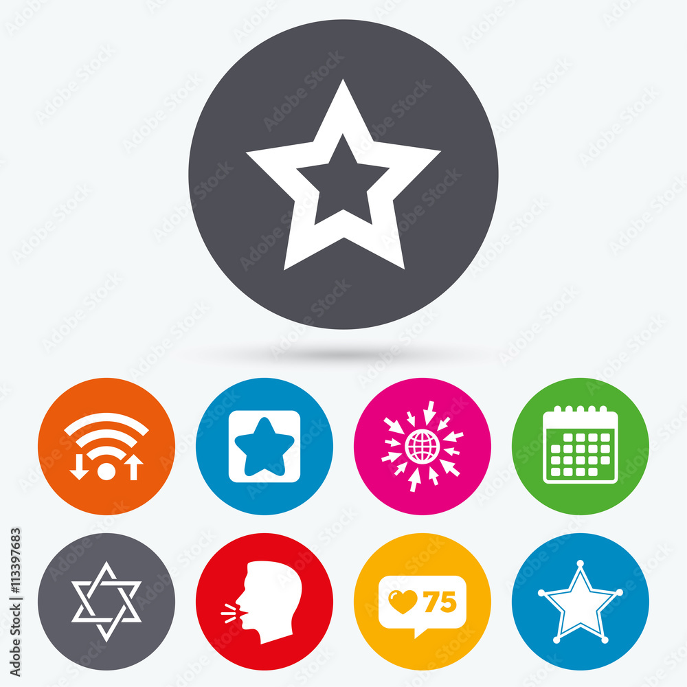 Star of David icons. Symbol of Israel. Star of David icons. Symbol of Israel.