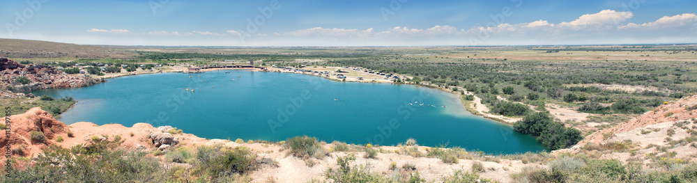 Bottomless Lakes State Park, Roswell, New Mexico, US. View from