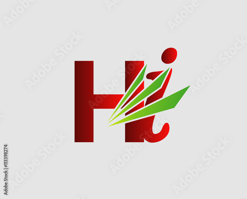 Letter H and i logo
