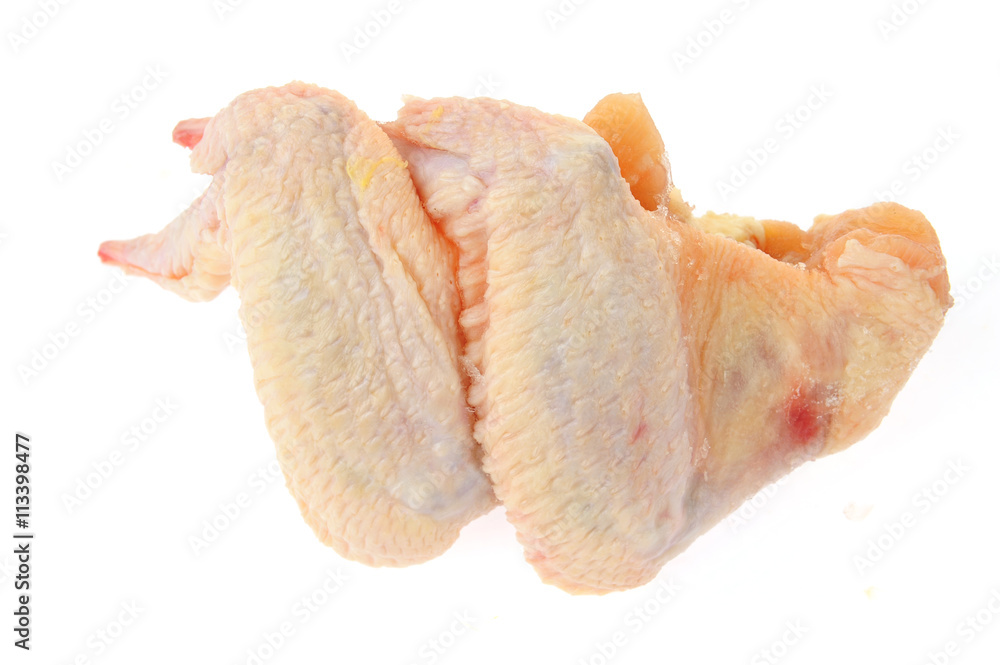 Raw chicken wings on a white background Raw chicken wings on a white background