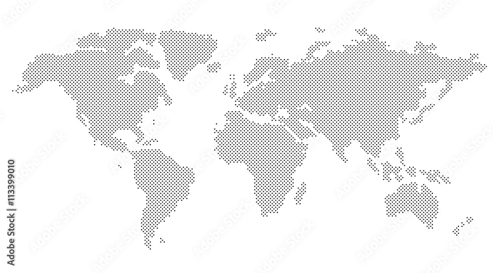 Vector Round Dotted World Map