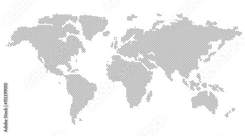 Vector Round Dotted World Map
