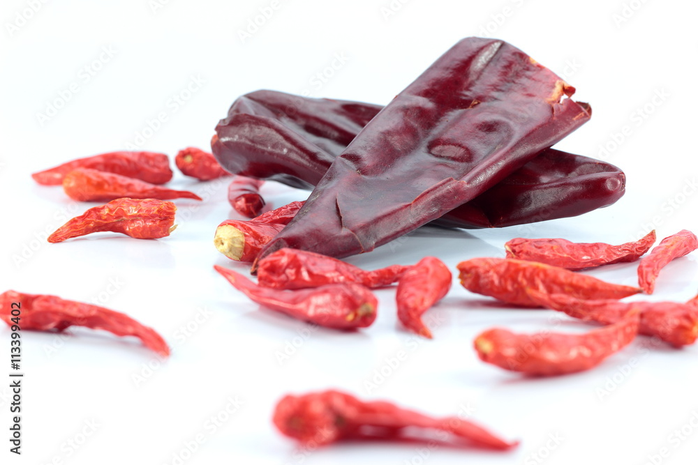 Dry chili isolated on white background Dry chili isolated on white background