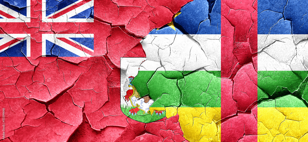 bermuda flag with Central African Republic flag on a grunge crac bermuda flag with Central African Republic flag on a grunge crac