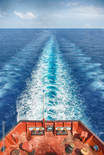 Motor Vessel Sailing in the Ocean