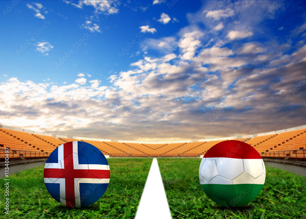 Naklejka premium Soccer Euro 2016 ( Football ) Island and Hungary