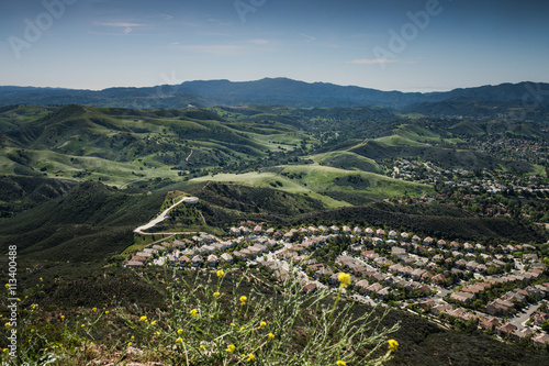 Aerial View of Ventura County, Thousand Oaks, Simi Valley, and Oak Park in Spring