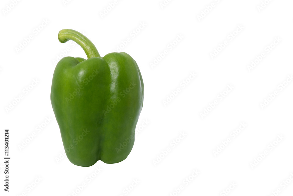Green paprika (pepper) isolated on a white background Green paprika (pepper) isolated on a white background