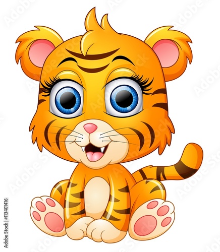 Fototapeta Naklejka Na Ścianę i Meble -  Cute baby tiger cartoon