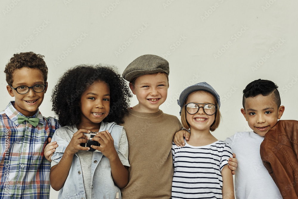 Children Friendship Togetherness Playful Happiness Concept Children Friendship Togetherness Playful Happiness Concept