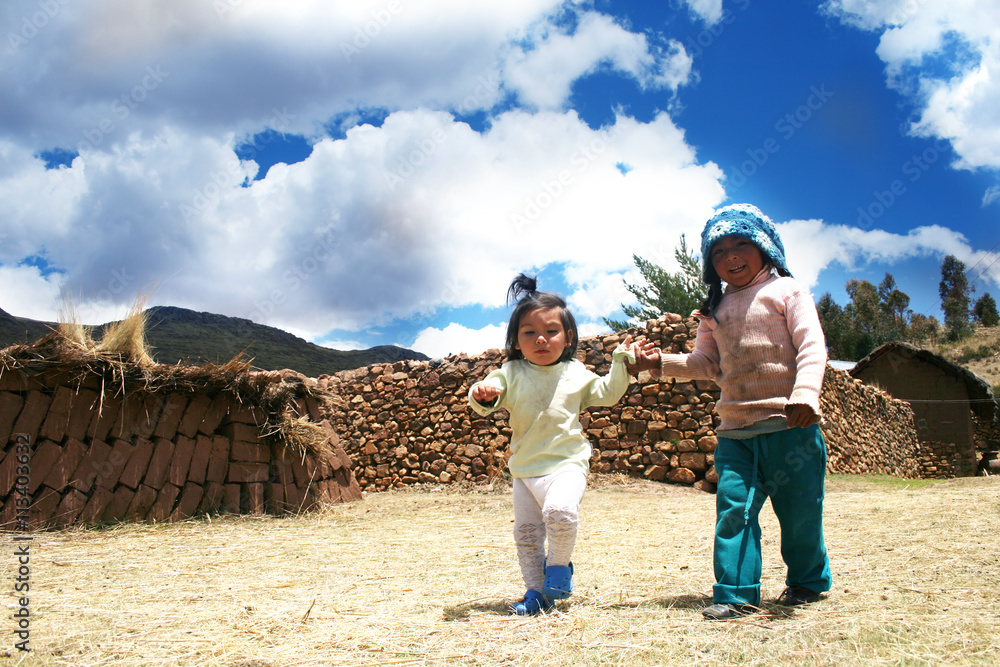 Two little latin girls in the countryside Two little latin girls in the countryside