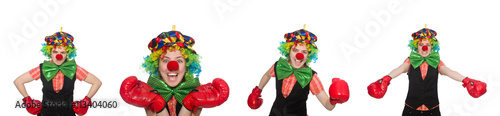 Clown in various poses isolated on white