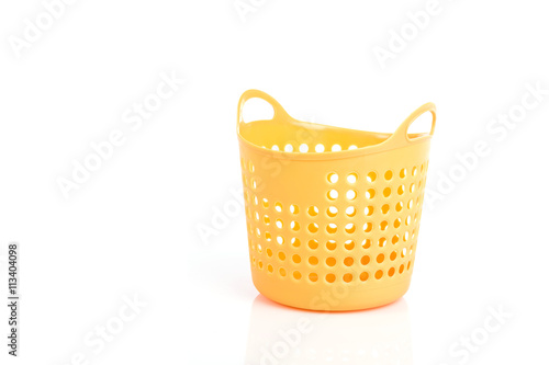 Small plastic basket isolated on white