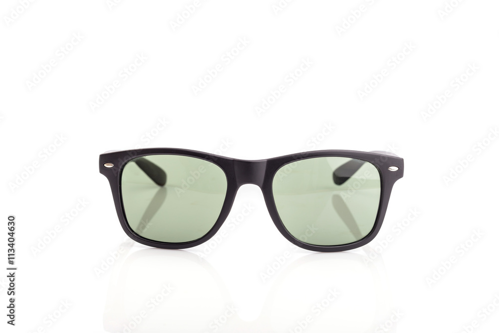 Close up black eye glasses isolated on white Close up black eye glasses isolated on white