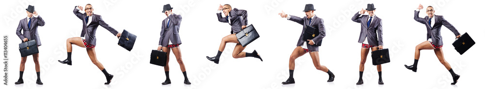 Composite photo of naked businessman on white Composite photo of naked businessman on white