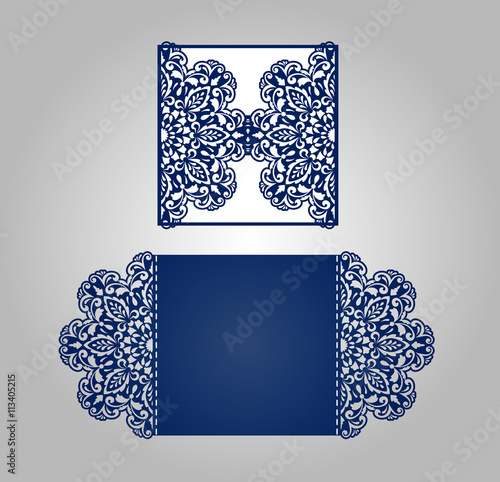 Laser cut wedding invitation template.