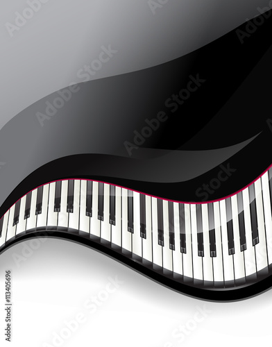 grand piano keys wavy background. vector illustration