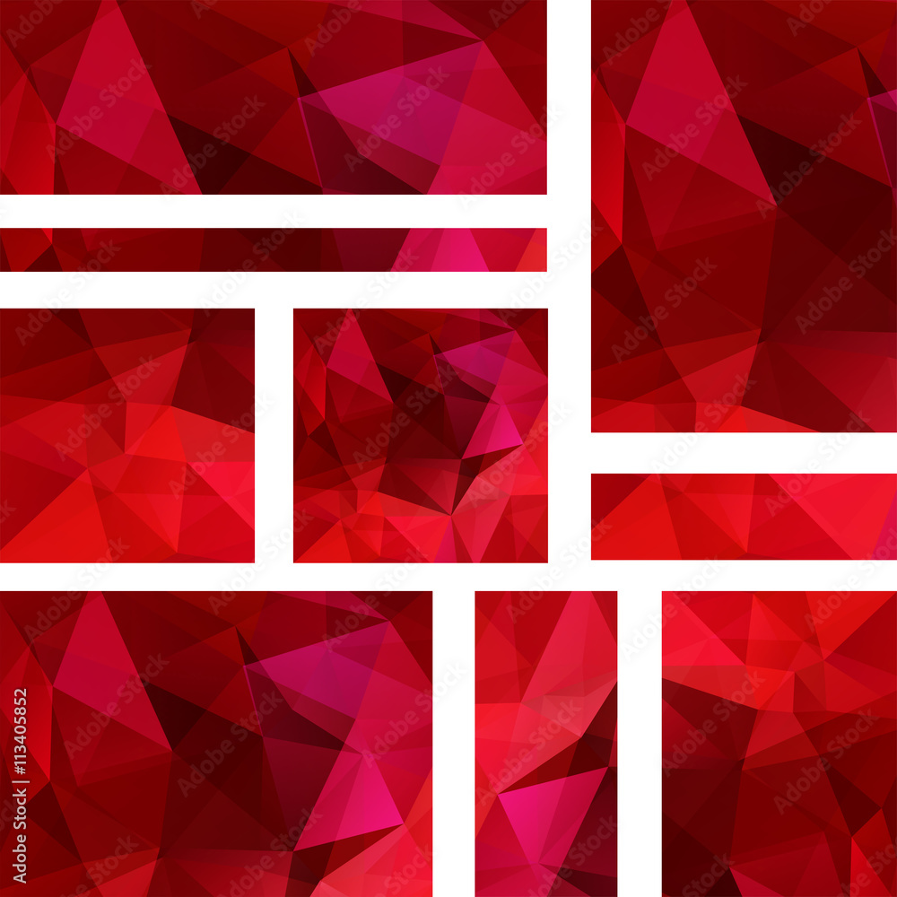 Obraz premium Vector banners set with polygonal abstract triangles.