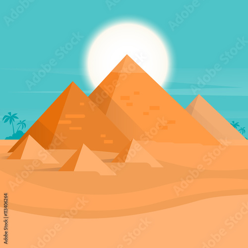 Desert View Egypt Pyramids Sunset