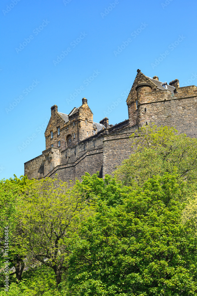 Edinburgh Castle on a beautiful clear sunny day