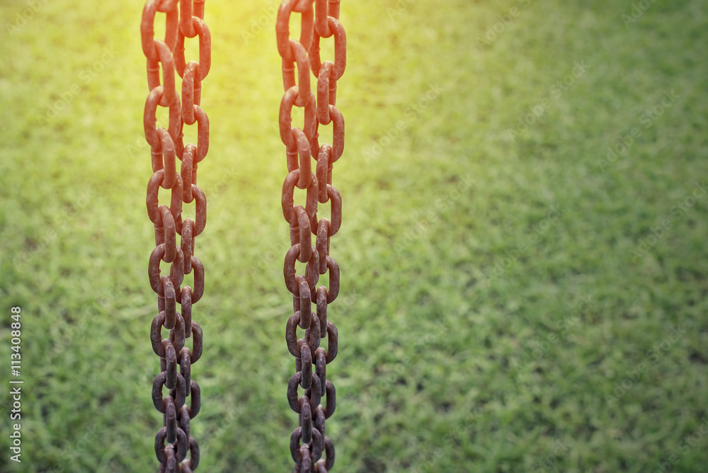 Chain in green background
