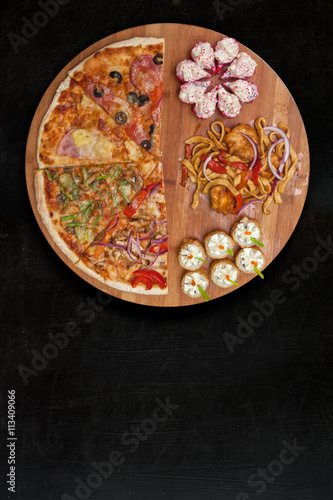 pizza and sushi f