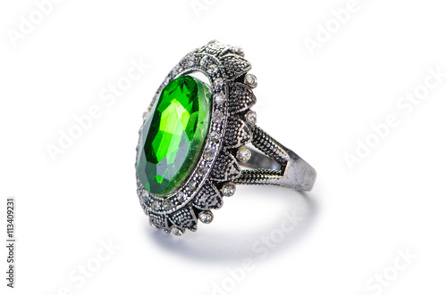 Jewellery ring isolated on the white
