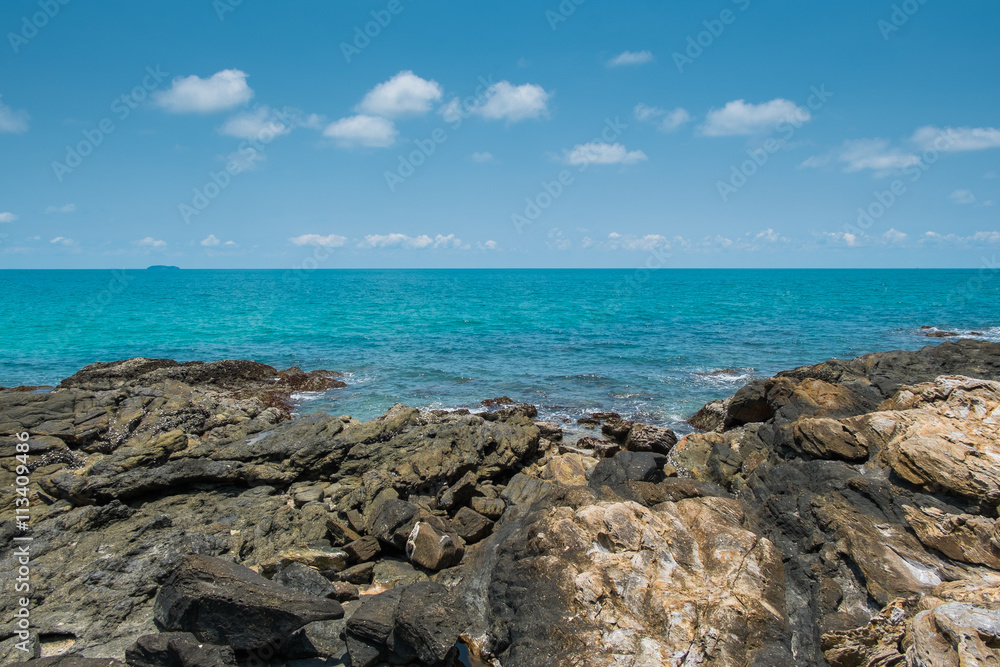 Rocks, sea and sky are beautiful in Thailand. Rocks, sea and sky are beautiful in Thailand.