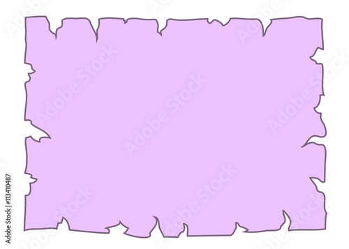 Parchment old paper. Empty cartoon banner for message or letter. Blank document, isolated on white background. Retro style. Vintage decorative papyrus. Torn grunge texture sheet. Vector illustration