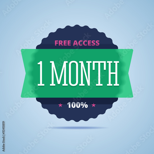 1 month free access badge.
