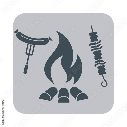 Grilled shashlik kebab icon