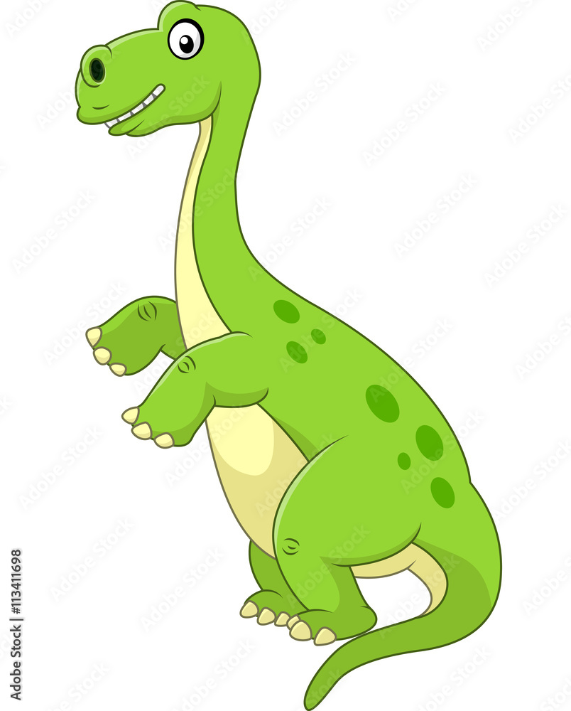 Naklejka premium Cartoon funny dinosaur isolated on white background