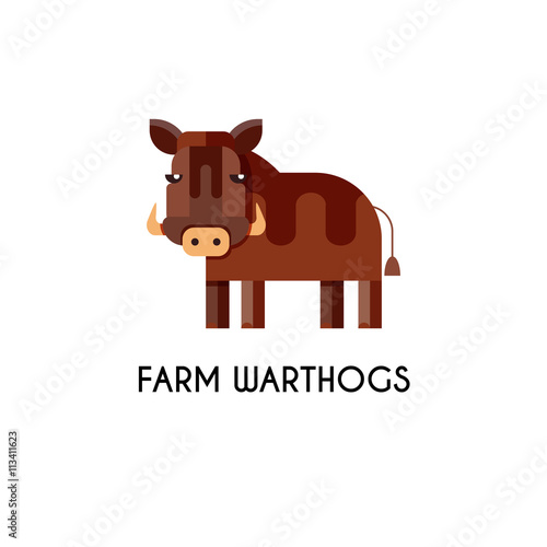 Warthogs made in unique geometrical flat style.
