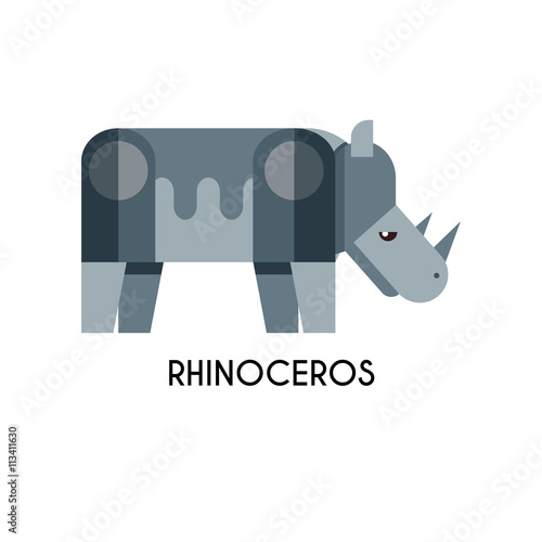 Rhino made in unique geometrical flat style.